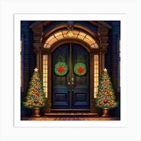 Christmas Door 78 Art Print