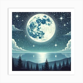 Full Moon In The Sky 32 Art Print