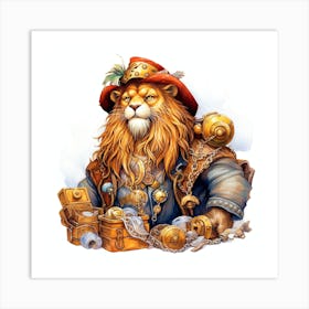 Steampunk Lion Art Print