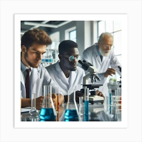 Young Scientists In A Laboratory 1 Art Print