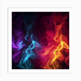 Colorful Flames Art Print