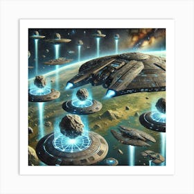 Gaia Class Fortress Floating Platforms Art Print