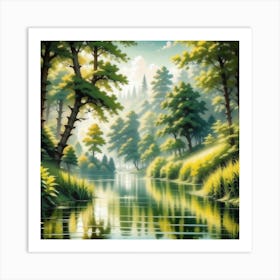 River In The Forest 83 Art Print