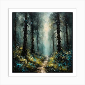 Forest Leading Into Darkness Art Print