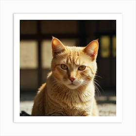 Portrait of Yellow Cat Art Print