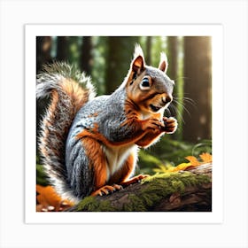 Squirrel In The Forest 386 Art Print