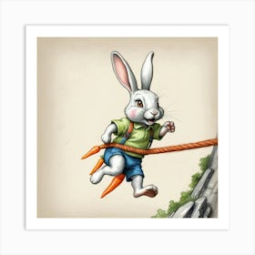 Rabbit On A Rope 3 Art Print