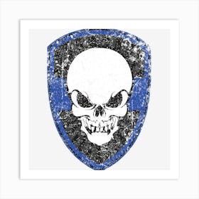 Thin Blue Line Skull Art Print