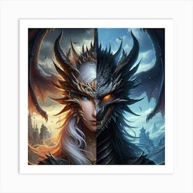 Two Dragons 2 Art Print