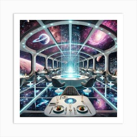 A Futuristic Restaurant In The Oort Cloud, Located Art Print