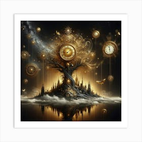 Clock Tree Art Print