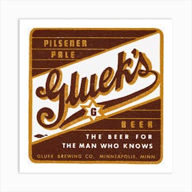 Gluek S Beer Art Print