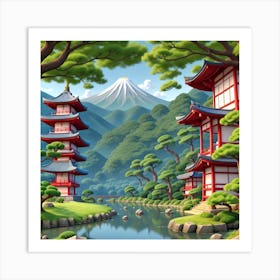 Japanese landscape 5 Art Print