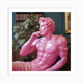 Pink Man, Pop Art Domesticity: Bust, Pink Ball, and Chewing Gum Display Art Print
