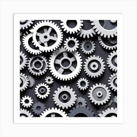 Gears Background 4 Art Print