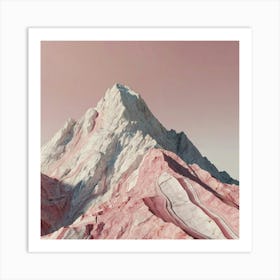 Default Pink And White Marble Mountain I Art 1 Art Print