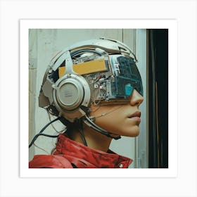 Girl In A Helmet Art Print