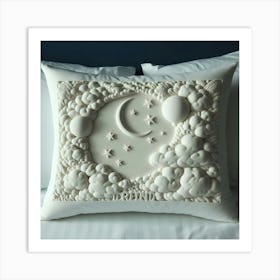 Moon And Stars Pillow Art Print