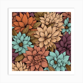 Dahlias 1 Art Print