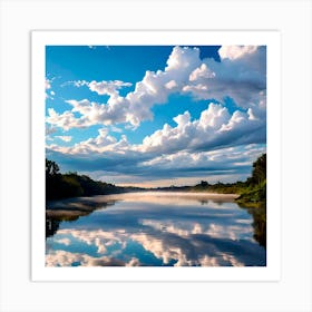 Reflection Of Clouds In A River Art Print