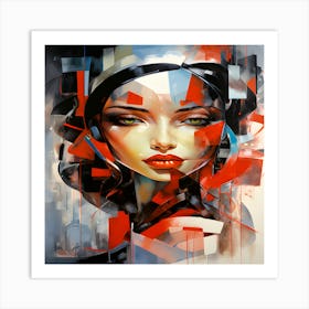 The contemporary girl in the age of technology Art Print