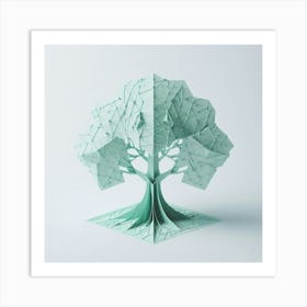 Minimalist origami tree 3 Art Print