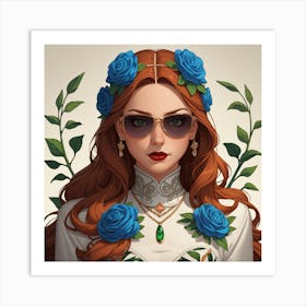 Blue Roses Art Print