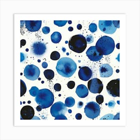 Blue Polka Dots 3 Art Print