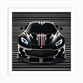 Black Sports Car 4 Art Print