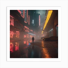 Cyberpunk City 1 Art Print