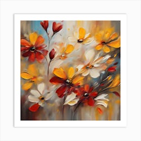 Abstract Flowers 2 Art Print