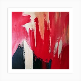 Red abstract painting Art Print