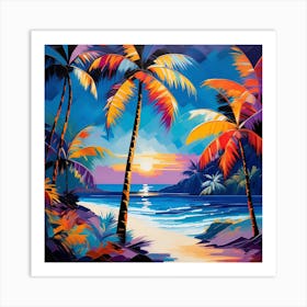 Sunset At The Beach 2 Art Print