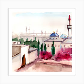 Watercolor Of A Mosque 3 Art Print