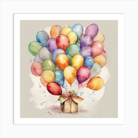 Watercolor Balloons Art Print