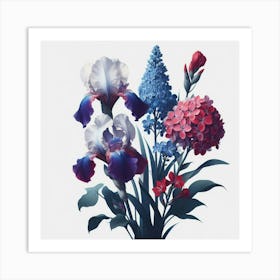 Flower for you, water colour Art Print