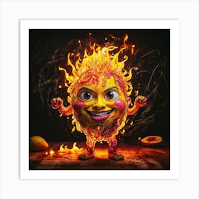 Peach On Fire Art Print