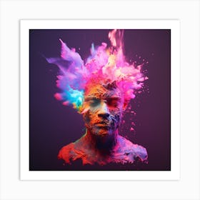 Abstract Painting. Powder Paint Explosion Art Print