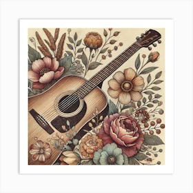 Acoustic Floral Art Print