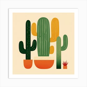 Rizwanakhan Simple Abstract Cactus Non Uniform Shapes Petrol 89 Art Print