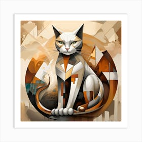 Abstract Cat 2 Art Print