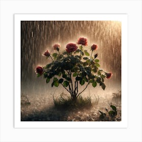 Roses In The Rain Art Print