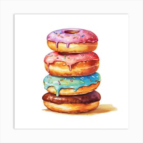 Stack Of Sprinkles Donuts Art Print