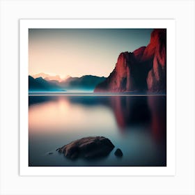 Sunrise Over Lake Art Print