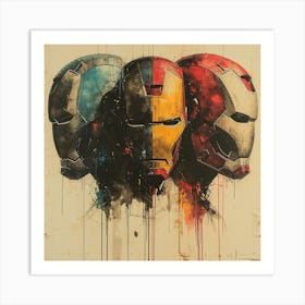 Iron Man Masks Art Print