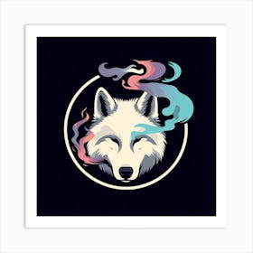 Wolf With Smoke Art Print