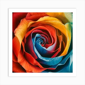 Rainbow Rose Art Print