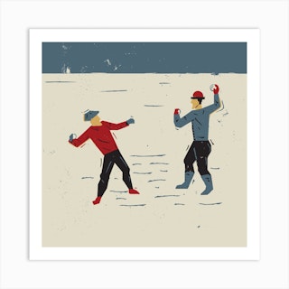 Snowball Fight Art Print