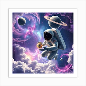 Astronaut In Space 1 Art Print