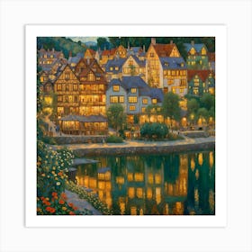 Switzerland At Night Art Print